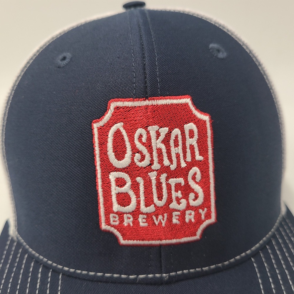 Oskar Blues Brewery Hat Snapback Trucker Mesh Richardson Blue White Red Beer Men - Picture 5 of 14
